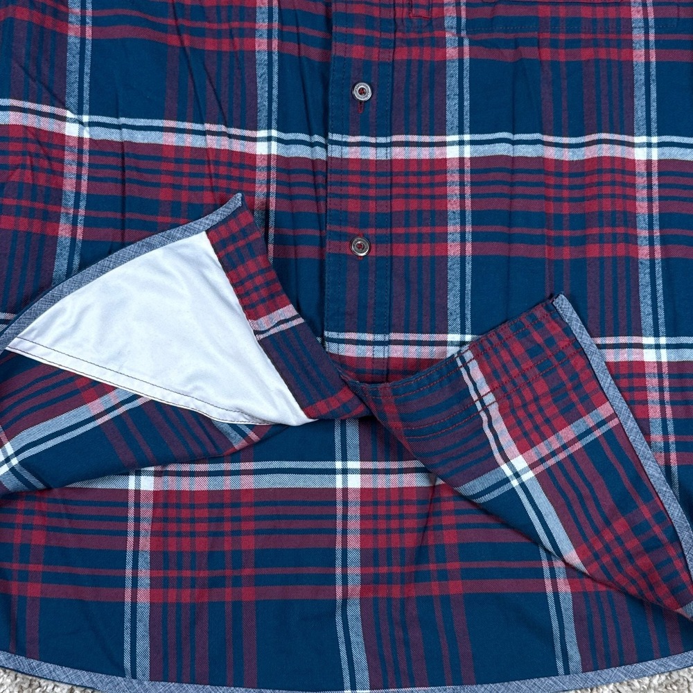 Orvis Shirt Mens M Blue Red Plaid Flat Creek Tech Flannel Long Sleeve Button Up - Picture 8 of 14